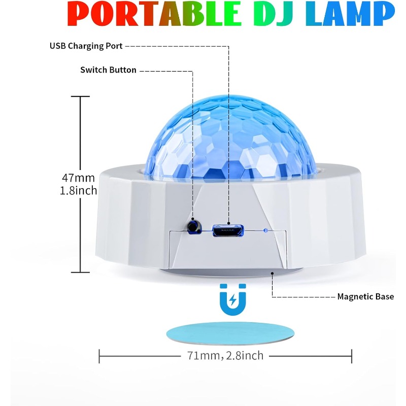 Car Disco Ball Rechargeable Ba - đánh giá và giá Audio Music Dj