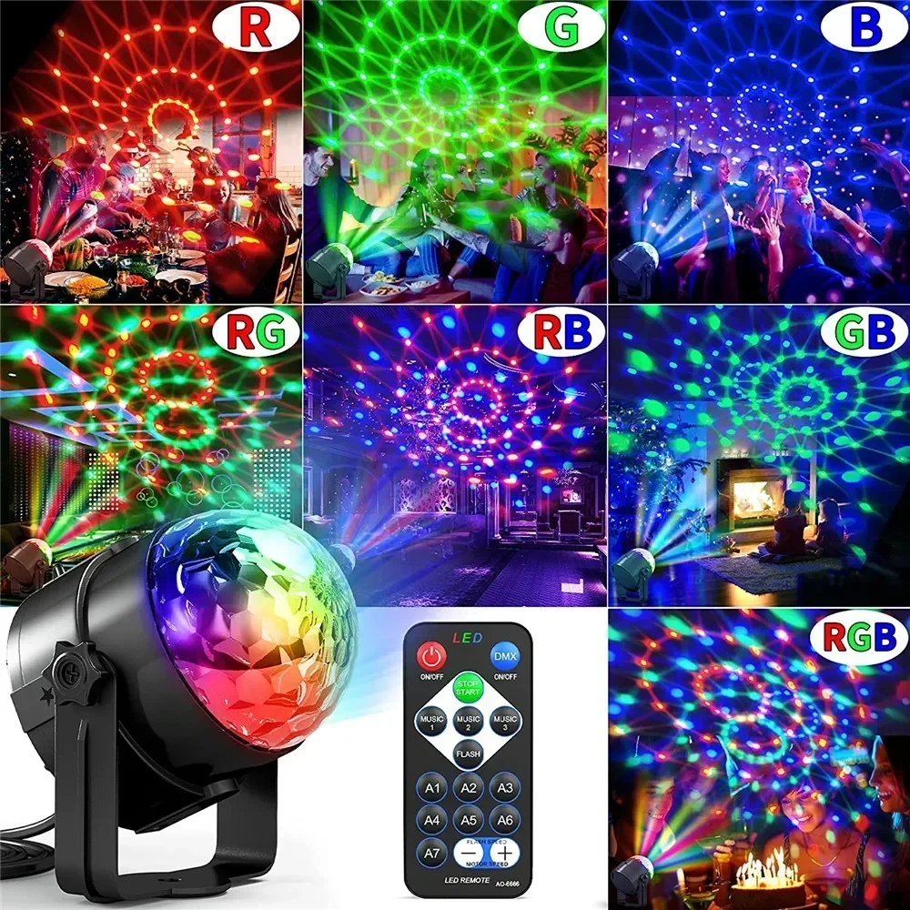 RGB LED Stage Disco Light Rota - đánh giá và giá Audio Music Dj
